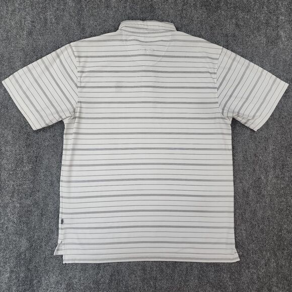 Straight Down Polo Shirt Mens XL White Striped Performance The Farms Golf Club - Picture 3 of 16
